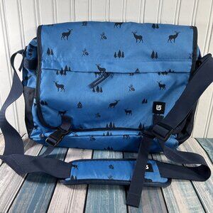 BURTON Durable Goods Messenger Bag  Laptop Bag Blue Deer Fire Over The Shoulder